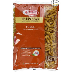 Barilla Fusilli Integrale pilngraudu makaroni 9 iepakojums (9 x 1 kg)