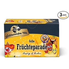 Goldmännchen Tee Yellow Kinder Früchteparade, 20 atsevišķi aizzīmogoti tējas maisiņi, 3 paciņas (3 x 50 g)