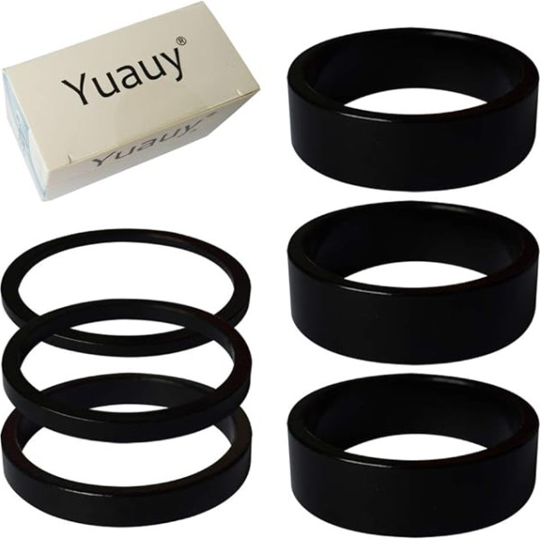 Yuauy velosipēdu galvas stublāja paplāksne 2/3/5mm un 10mm x 3gab atbilst 28.8mm stūres caurulei MTB ceļa velosipēds alumīnija sakausējums melns