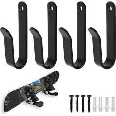 Nowboard Wall Mount, Horizontal Snowboard Display Rack Wall Mount Clips Ski Holder Shelf Hanger Organiser for Interior Garage Ski Board Storage (Black)