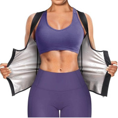 Bingrong Sieviešu pirts efekta kostīms Pirts veste Underbust korsets Tummy Control Sauna Thermal Tank Top Fitnesa krekliņš Sauna Suits Sviedru tērps Body Shaper