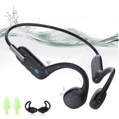 HIFI WALKER Bone Sound austiņas IPX8 ūdensnecaurlaidīgas peldēšanas austiņas Bluetooth 5.3 sporta austiņas ar mikrofonu un 32GB MP3, skriešanai, peldēšanai, melnas krāsas