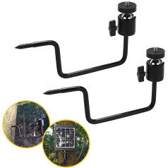 Folgtek 2 Pack Trail Camera Tree Mount Game Cam Wall Holder, 1/4 collu universāls makšķerēšanas un saules bateriju aksesuāru daudzfunkcionāls metāla kronšteins (melns)