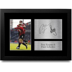 HWC Trading FR A4 ROY KEANE & PAUL SCHOLES DĀVANAS AUTOGRAFISKA FOTOGRĀFA PRINT AUTOGRĀFIJA AR PARAKSTU A4 FRAMED