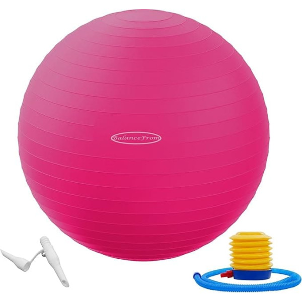 BalanceFrom 90g ietilpības vingrinājumu bumba Anti Burst Anti Slip Exercise Ball ar ātru sūkni