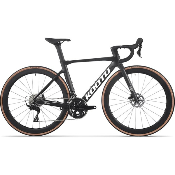 KOOTU Carbon Road Bike, viegls, pilnībā oglekļa disku bremžu velosipēds ar Shimano R7120 24 ātrumu grupas komplektu un hidraulisko disku bremzi pieaugušajiem