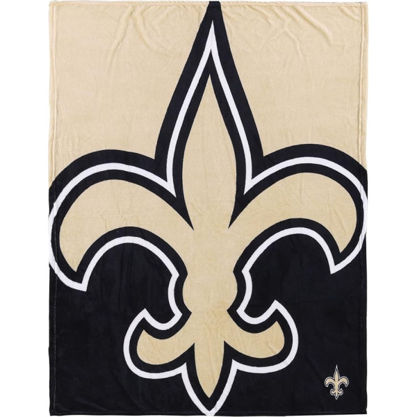 FOCO New Orleans Saints NFL Supreme Slumber Plush Throw Blanket - gabals