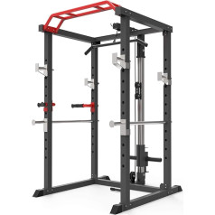 dmartN Squat Rack Power Cages Daudzfunkcionāls Squat Rack plaukts mājsaimniecībai, rāmja portāls, fitnesa stieņu statīvs, Bench Press, visaptverošs mācību aprīkojums, Power Rack