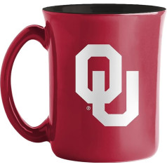 NCAA Liels 15oz divu toņu kafijas krūzītis ar iekšējo krāsu (Oklahoma Sooners)