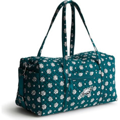 Vera Bradley Женская хлопковая сумка NFL Large Travel Duffel Bag, Philadelphia Bandana, Eagle, Green/Black, Philadelphia Bandana Eagle Green/Black