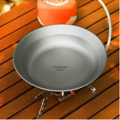 Ultralight Ti Pan Dish Plate ar uzglabāšanas maisiņu, āra Ti kraušanas trauki kempingam, pārgājieniem, makšķerēšanai, makšķerēšanai, makšķerēšanai