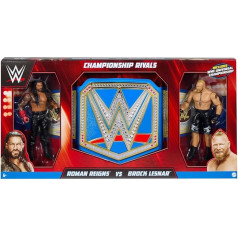 WWF/WWE Championship Rivals Roman Reigns vs. Brock Lesnar figūriņu komplekts ar universālā čempiona jostu