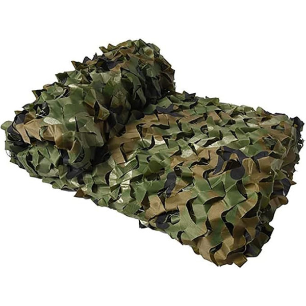 GLZXMQBP Kamuflāžas tīkls 1,5 x 10 m 2 x 5 m 3 x 8 m 4 x 6 m 4 x 6 m 5 x 9 m Ēnu tīkls Vācu armija Woodland Medības Camo Net Privātuma ekrāns Meža ainava Kempinga dārza dekorēšana Parasol Privacy Net