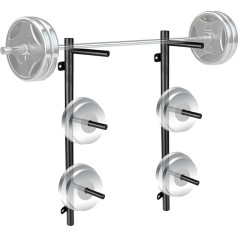 2 Pack of 3 Peg Wall-Mounted Weight Plate Rack, Space Saving Weight Storage, Olympic Bumper Plate Storage Racks for Garage, Home Gym