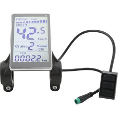 AMONIDA Electric Bike LCD Display, Electric Bike LCD Meter 5 Pin 24V 36V 48V 60V Universal E Scooter M5 LCD Panel Screen for 31.8 22.2mm Electric Bicycles