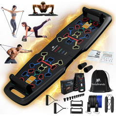 BodyBrandz Fitness Push Up Board, pārnēsājama treniņu ierīce, Multi Workout Push Up Board, pilna ķermeņa treniņš mājās