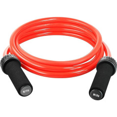 Svara lēciena virve - (1,5 lbs) Cietā PVC 12mm diametrs Crossfit un boksa smagumam ar atmiņas neslīdošām polsterētām putu rokturiem Fitnesa treniņi, izturības izturības stiprināšanas treniņi