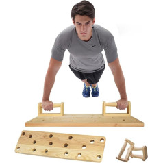 Bounabay Koka Push Up Rack valdes vilciens Trenažieru zāle Fitnesa sistēmas treniņu treniņu stends ķermeņa apmācībai, Push Up Board & Bar komplekts