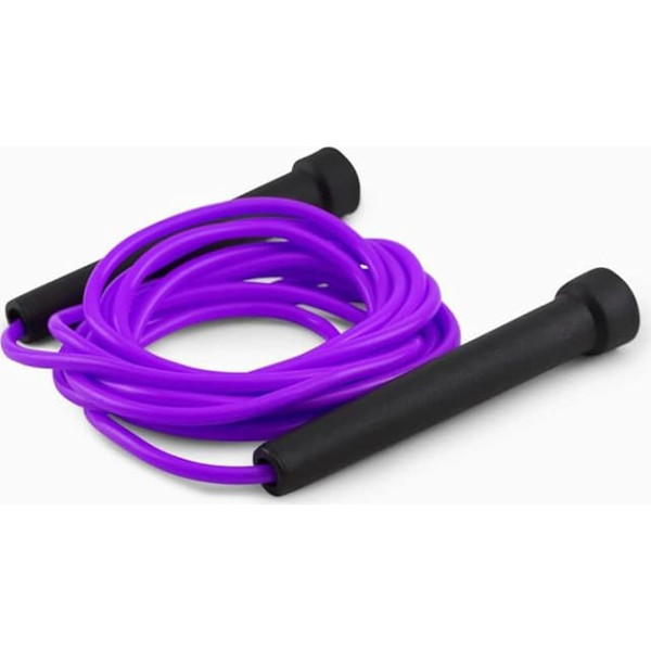 Splay Jump Rope fitnesam un vingrinājumiem, mīksts neilona plastmasas rokturis ātrai lēkšanai tauku dedzināšanas mājas vingrinājumiem ar 360 grādu rotāciju vīriešiem sievietēm Fitnesa treniņš 3M Purple