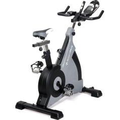 SportPlus Exercise Bike - Spinning Bike Indoor Extra Quiet Flywheel - Ergometrs Exercise Bike mājām, ieskaitot planšetdatora turētāju, dzērienu turētāju un sacīkšu sēdekli - Exercise Bike 150 kg slodzes ietilpība