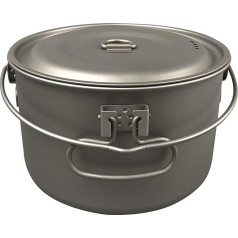 Jolmo Lander Titāna katls ar rokturi Kempinga katls Ultralight Titanium Pot 800 ml