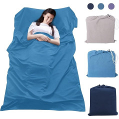 Jaaytct Sleeping Bag Liner, viegls vienvietīgs/divvietīgs guļammaiss, kempinga un ceļojuma palagi pieaugušajiem, Premium Soft Hotel Sheet āra ceļojumiem, pārgājieniem, viesnīcām, piknikiem