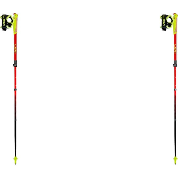 Leki Ultratrail Fx Junior Yellow / Red - Vieglas, regulējamas bērnu karbonizētās pastaigu nūjas izmērs 95-110 cm - krāsa Naturalcar