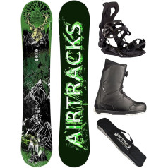 Airtracks Freeride Freestyle Forest King vīriešu sniega dēļu komplekts Carbon Wide Hybrid Rocker + sniega dēļu stiprinājumi Master + sniega dēļu zābaki + sniega dēļu somas 153 156 160 cm