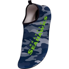 FOCO NFL Team Camo Gym Aqua Shoes vīriešu zeķes ūdenim, komandas krāsa, 7-8 gadi