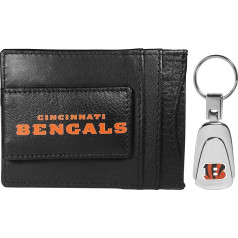 Siskiyou Sports NFL Fan Shop Cincinnati Bengals Leather Cash & Card Holder & Steel Key Ring, One Size, Black, One Size