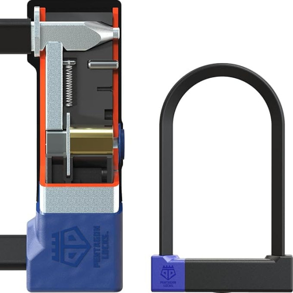 PENTAGON Bike U Lock - patentēta lieljaudas velosipēdu U slēdzene - īpaši viegla, pārdota droša zelta velosipēdu drošības D slēdzene ar atslēgām velosipēdiem elektriskajiem velosipēdiem