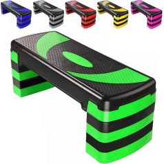 Aerobic Stepper ar 5 regulējamiem līmeņiem (10/15/20/20/25/30 cm) Kardio atsvari Jogas vingrinājumu treniņu Stepboard Neslīdošs mājas sporta zāles treniņš Fitnesa apmācība