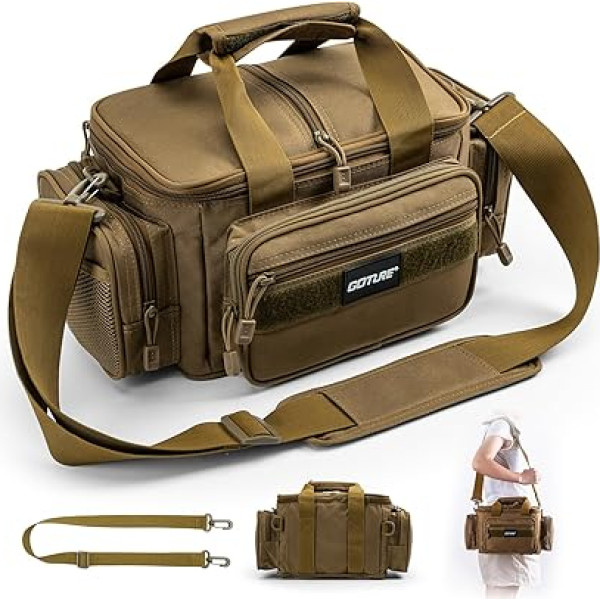 Goture Makšķerēšanas rīku soma Ūdens izturīgs Cross Body Sling Makšķerēšanas soma Fly Makšķerēšana Fanny Pack josta soma Makšķerēšana Tackle saldūdens sālsūdens Makšķerēšana Tackle Can 3 3600