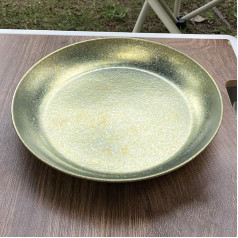 ZYWUOY Camping Titanium Plate 19.5cm Ti Plate Ultralight Round Food Fruit Sauce Plate Outdoor Camping Tableware (Yellow)