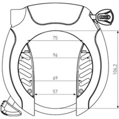 ABUS Pro Shield XPlus 5955 Rāmja slēdzene + ķēdes ieliktnis 6KS + slēdzenes soma - velosipēda slēdzene ar XPlus cilindru - atslēga noņemama, kad slēdzene ir atvērta - ABUS drošības līmenis 9