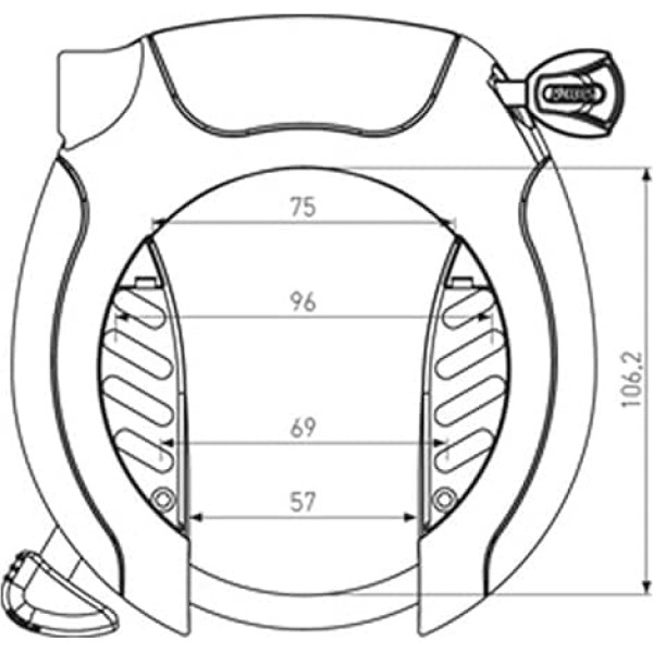 ABUS Pro Shield XPlus 5955 Rāmja slēdzene + ķēdes ieliktnis 6KS + slēdzenes soma - velosipēda slēdzene ar XPlus cilindru - atslēga noņemama, kad slēdzene ir atvērta - ABUS drošības līmenis 9