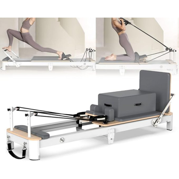 5 gab Pilates Reformer komplekts Pilates Reformer mašīna mājas sporta zālei Saliekamā Pilates mašīna un aprīkojums Slodzes ietilpība 1100 mārciņas