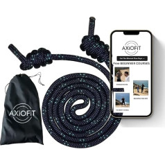 AXiOFiT Flow Rope vingrinājumu lēkšanas virves mājās, sporta zālē, kardio, svērta lēkšanas virve brīvā stila lēkšanai un lēkšanai, palīdz ķermeņa augšdaļas fitnesam boksā un HIIT iesācējiem, 560g