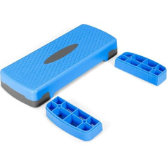 FANTASK Regulējama treniņu aerobikas stepper platforma, fitnesa vingrinājumi, soļu klājs, ritmiskais pedāļu trenažieris, 10,2 cm - 15,2 cm, regulējams augstums, ar paaugstinājumiem un neslīdošu virsmu.