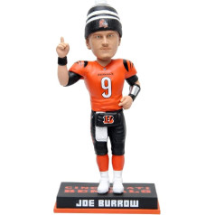 FOCO Joe Burrow (Cincinnati Bengals) Orange w/Beanie NFL ekskluzīva bumbiņa ar bumbas galvu