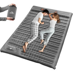 AKUDY Double Sleeping Pad kempinga matracis 2 personām 4,7 collas īpaši biezs piepūšams portatīvs ar spilvenu iebūvēts kāju sūknis Double Size for Backpacking, Pārgājieni, Ceļojumi