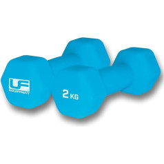 Urban Fitness K-REY-UFW033 Neoprēna pārklājumu sešstūra hanteles 2 x 2 kg, zilas, viens izmērs