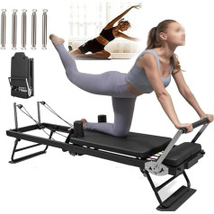 Llchaensc Salokāms Pilates Reformer, salokāms Pilates aprīkojums mājas treniņiem, Pilates Reformer mašīna mājām un sporta zālei, maks. Svars 120 Kg