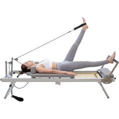 Pilates reformators, salokāms pilates aparāts, regulējama intensitātes pilates gulta, daudzfunkcionāls pilates reformators, vingrošanas jogas aprīkojums, pilates gultas fitnesa aprīkojums