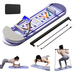 MBBTAG daudzfunkcionāla fitnesa dēlis, Push Up dēlis, Pilates Reformer mājās, Push-Up dēlis, Unisex, mājas treniņu aprīkojums, vēdera trenažieris mājās, pārnēsājams fitnesa dēlis (violets)