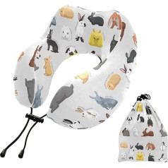 MCHIVER Trušu kakla spilvens miegam Memory Foam Travel Pillow ar uzglabāšanas somu Regulējams mīksts galvas un kakla atbalsta spilvens lidmašīnai Camping Travel Essentials