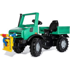 Rolly Toys Unimog 038244 Meža pedāļu transportlīdzeklis, bērniem no 3 gadu vecuma, meža mašīna, ko var vadīt pats, ar īpaši klusām riepām un mirgojošu gaismu