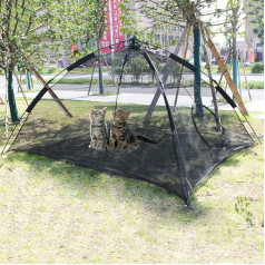 HI SUYI Pet Comfort PE Tent for Cats, Portable Large Pop-Up Pet Tent Enclosures, Outdoor Habitat, Dog Accessory, Cat Tent, Outdoor Dog Teepee, Cat Cave