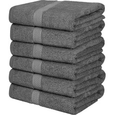 Utopia Towels - упаковка из 6 средних 100% хлопковых банных полотенец с петлями для подвешивания, 60 x 120 см, мягкие и впитывающие полотенца для душа (с