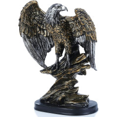 H&W 26 cm H Patriotiskā Ērgļa statuja, smilšakmens sveķu skulptūras vīriešiem, savvaļas putna Ērgļa figūras, abstraktā mākslas statuja Kolekcionējamas figūras mājas birojam dzīvojamā istaba grāmatu plaukts galds